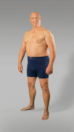 20 Nodi 935 Combed Cotton Jersey Boxer with Front Button Fly Navy - Bokserice - Muške Bokserice Veliki Brojevi