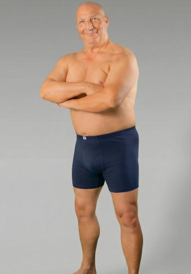 20 Nodi 938 Stretch Cotton Boxer with Embroidered Long Leg Navy - Bokserice - Muške Bokserice Veliki Brojevi