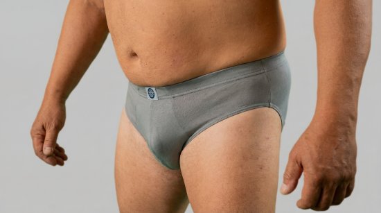 20 Nodi 974 Stretch Cotton Briefs with Internal Elastic Band and Low Rise Grey - Gaćice - Muške gaćice veliki brojevi