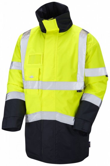 Leo Marwood Warm Quilted Superior Anorak Hi-Vis Yellow/Navy - Radna odjeća - Radna Odjeća Veliki Brojevi