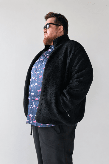 Jack & Jones Norrebro Teddy Jacket Black - Jakne - Muške Jakne Veliki Brojevi