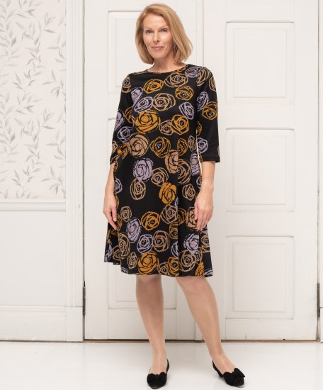 Scandinavian Caramel Flower Petals Dress Lavender and Orange - ODJEĆA ZA ŽENE 40-66 - 