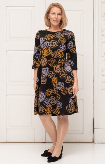 Scandinavian Caramel Flower Petals Dress Lavender and Orange - ODJEĆA ZA ŽENE 40-66 - 