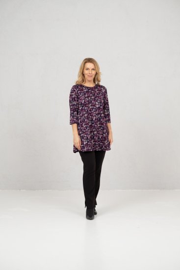 Scandinavian Caramel Flower Petals Tunic Purple - Majice - 