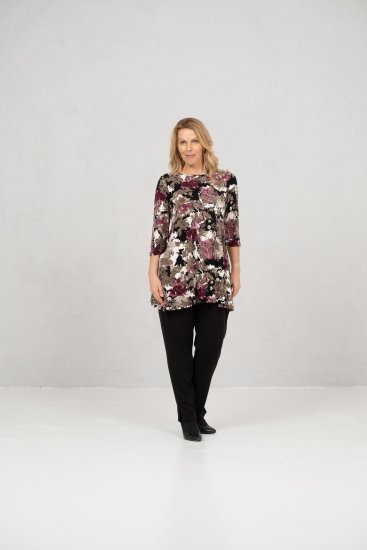 Scandinavian Caramel Flower Petals Tunic Brown - Tiskana majica za žene - 