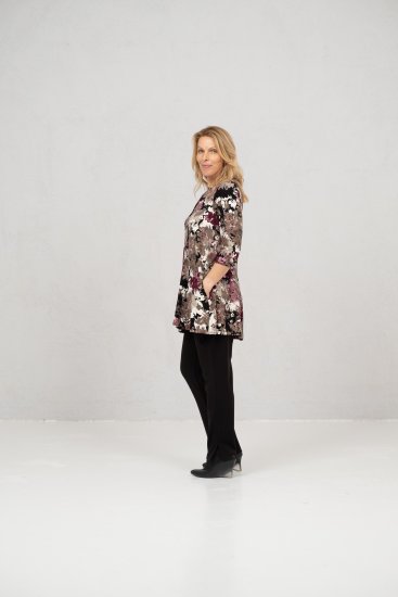 Scandinavian Caramel Flower Petals Tunic Brown - Tiskana majica za žene - 