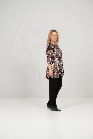 Scandinavian Caramel Flower Petals Tunic Brown - Tiskana majica za žene - 