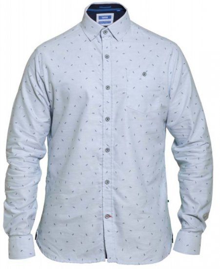 D555 Addington Printed Oxford Shirt Blue - Košulje - Muške Košulje Veliki Brojevi