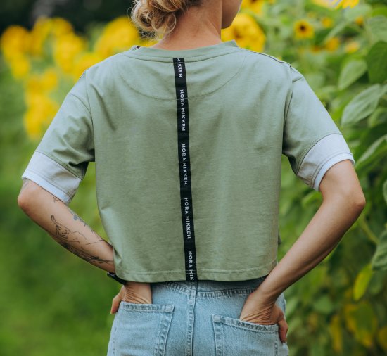 Nora Mikken AGNES Crop Top Green - Majice Kratkih Rukava - 