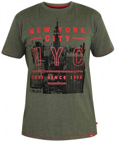 D555 Alex T-shirt Khaki - Majice Kratkih Rukava - Muške Majice Kratkih Rukava Veliki Brojevi 