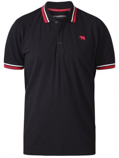 D555 Allante 1 Pique Polo Black - Polo majice - Muške Polo Majice Veliki Brojevi
