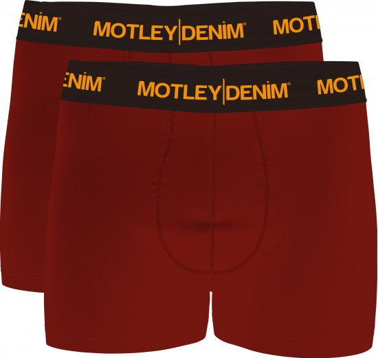 Motley Denim Amsterdam Boxershorts Red 2-pack - Donje rublje & kupaće hlače - muške donje rublje veliki brojevi