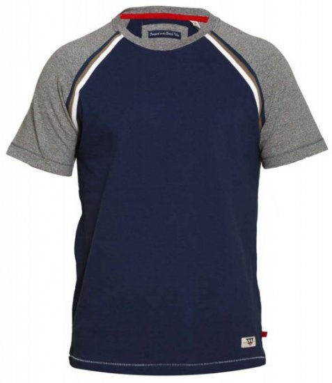 D555 Ashburn T-shirt Navy - Majice Kratkih Rukava - Muške Majice Kratkih Rukava Veliki Brojevi 