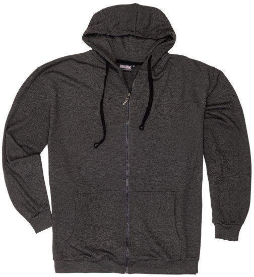 Adamo Athen Hoodie with Zipper Charcoal - Puloveri & Dukserice - Muške Puloveri & dukserice veliki brojevi