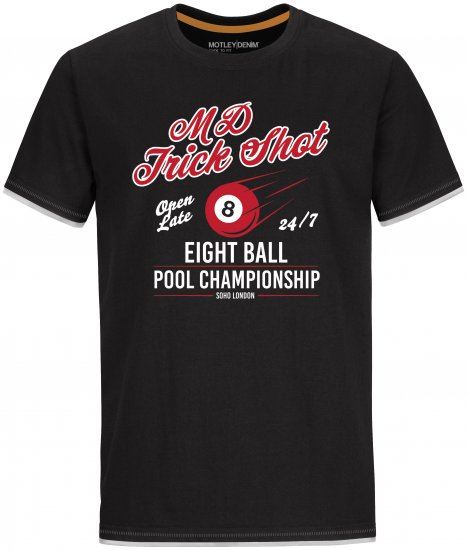 Motley Denim T-shirt Ayton Black - Majice Kratkih Rukava - Muške Majice Kratkih Rukava Veliki Brojevi 