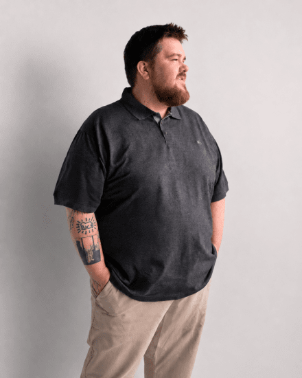 Motley Denim Bratislava Polo Charcoal - Polo majice - Muške Polo Majice Veliki Brojevi