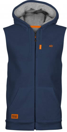 Motley Denim Brussels Sleeveless Hoodie Dark Indigo - Puloveri & dukserice - Muške Puloveri & dukserice veliki brojevi