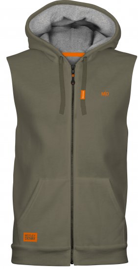 Motley Denim Brussels Sleeveless Hoodie Dark Khaki - Puloveri & dukserice - Muške Puloveri & dukserice veliki brojevi