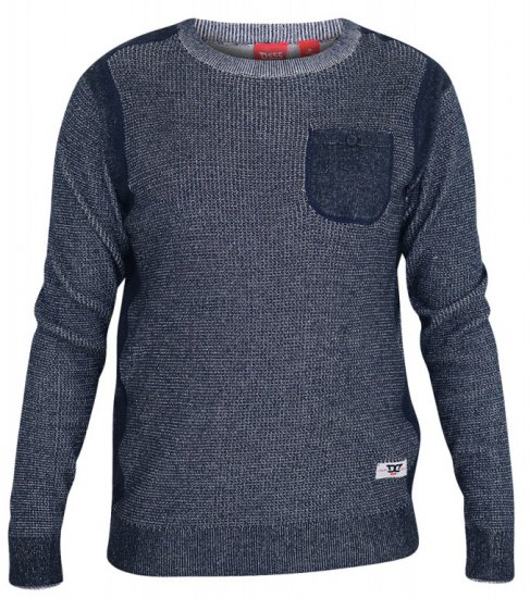 D555 Bryson Crewneck Sweater with Pocket Navy - Puloveri & dukserice - Muške Puloveri & dukserice veliki brojevi