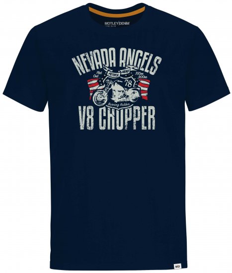Motley Denim Cambridge T-shirt Navy - Majice Kratkih Rukava - Muške Majice Kratkih Rukava Veliki Brojevi 