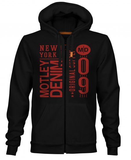 Motley Denim Camden Hoodie Black - Puloveri & dukserice - Muške Puloveri & dukserice veliki brojevi