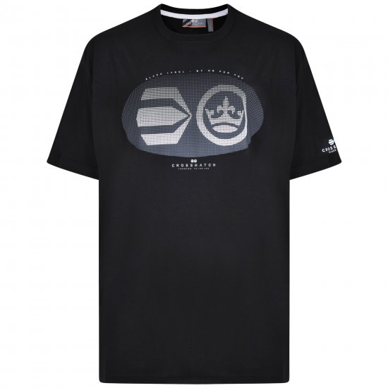 Crosshatch Eliptical T-shirt Black - Majice Kratkih Rukava - Muške Majice Kratkih Rukava Veliki Brojevi 