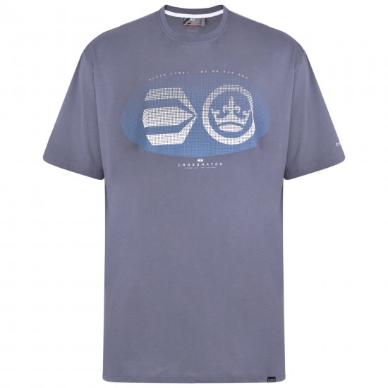 Crosshatch Eliptical T-shirt Grey - Majice Kratkih Rukava - Muške Majice Kratkih Rukava Veliki Brojevi 