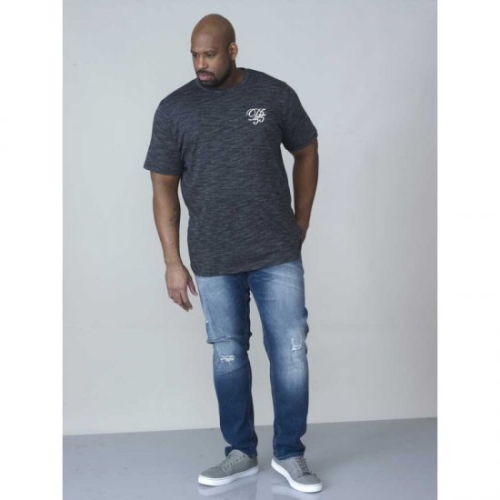 D555 Chalmer Couture Space Dye T-shirt Black - Majice Kratkih Rukava - Muške Majice Kratkih Rukava Veliki Brojevi