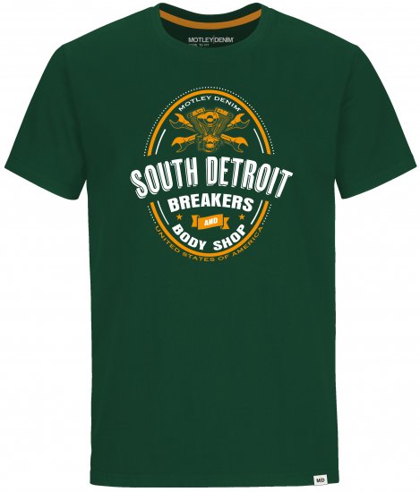 Motley Denim T-shirt Chiswick Racing Green - Majice Kratkih Rukava - Muške Majice Kratkih Rukava Veliki Brojevi 
