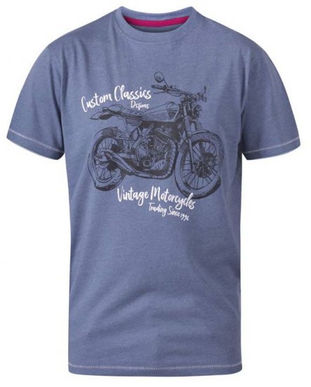 D555 Conor Motorcycle Crew Neck T-Shirt Denim Marl - Majice Kratkih Rukava - Muške Majice Kratkih Rukava Veliki Brojevi 
