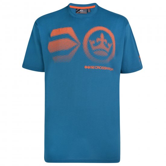 Crosshatch Kravtar T-shirt Blue - Majice Kratkih Rukava - Muške Majice Kratkih Rukava Veliki Brojevi 