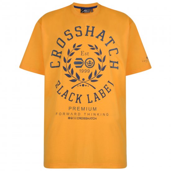 Crosshatch Laygos T-shirt Yellow - Majice Kratkih Rukava - Muške Majice Kratkih Rukava Veliki Brojevi 