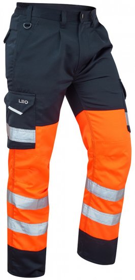 Leo Bideford Cargo Pants Hi-Vis Orange/Navy - Radna odjeća - Radna Odjeća Veliki Brojevi