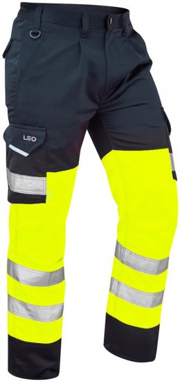 Leo Bideford Cargo Pants Hi-Vis Yellow/Navy - Radna odjeća - Radna Odjeća Veliki Brojevi