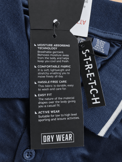 D555 Hinckley Stretch Polo With Contrast Tipping Collar Navy - Polo majice - Muške Polo Majice Veliki Brojevi