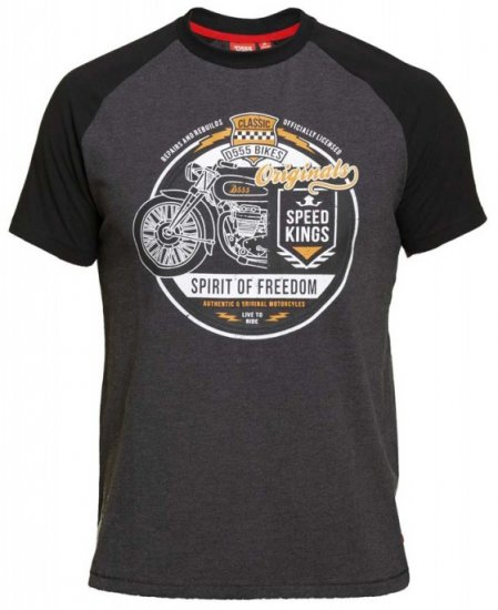 D555 Dallas T-shirt Charcoal - Majice Kratkih Rukava - Muške Majice Kratkih Rukava Veliki Brojevi 