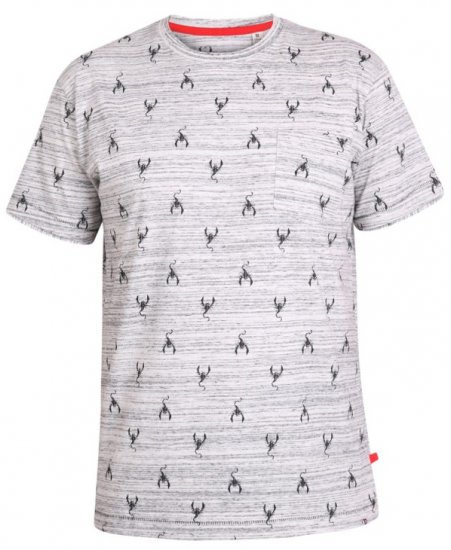 D555 Dario T-shirt Grey - Majice Kratkih Rukava - Muške Majice Kratkih Rukava Veliki Brojevi 