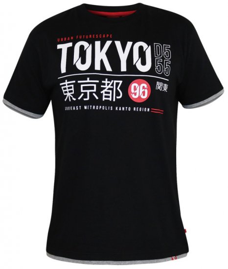 D555 Darnell T-shirt Black - Majice Kratkih Rukava - Muške Majice Kratkih Rukava Veliki Brojevi 