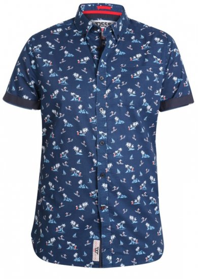D555 Davian Hawaii Shirt Navy - Košulje - Muške Košulje Veliki Brojevi