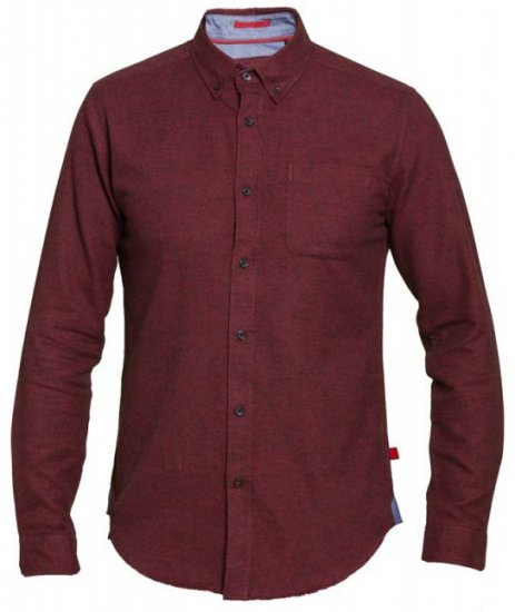 D555 Dawson Textured Shirt Dark Red - Košulje - Muške Košulje Veliki Brojevi