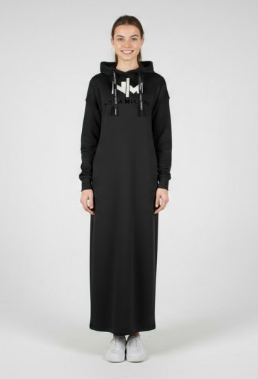 Nora Mikken MARI Maxi Hoodie Dress Black - Puloveri & dukserice - 