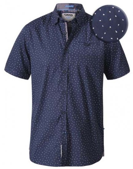 D555 Derwent Short Sleeve Shirt Navy - Košulje - Muške Košulje Veliki Brojevi