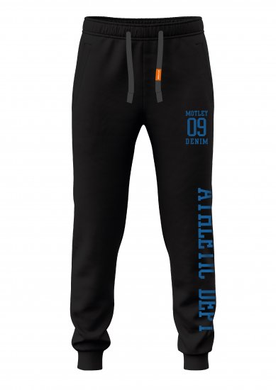 Motley Denim Dublin Sweatpants Black - Sportske hlače & kratke - Muške Trenirke Veliki Brojevi