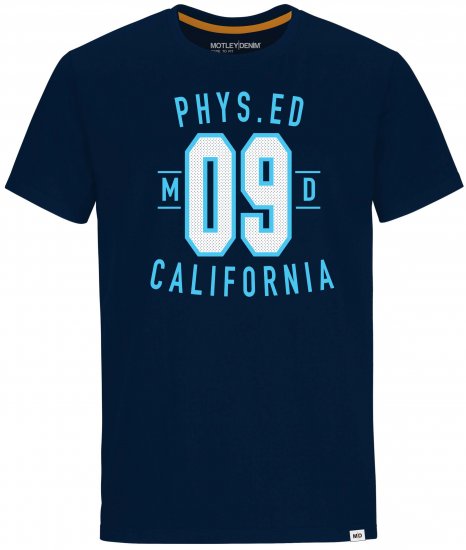 Motley Denim Durham T-shirt Navy - Majice Kratkih Rukava - Muške Majice Kratkih Rukava Veliki Brojevi 