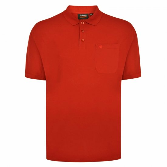 Espionage P074C Polo Majica Kratkih Rukava Terakota - Polo majice - Muške Polo Majice Veliki Brojevi