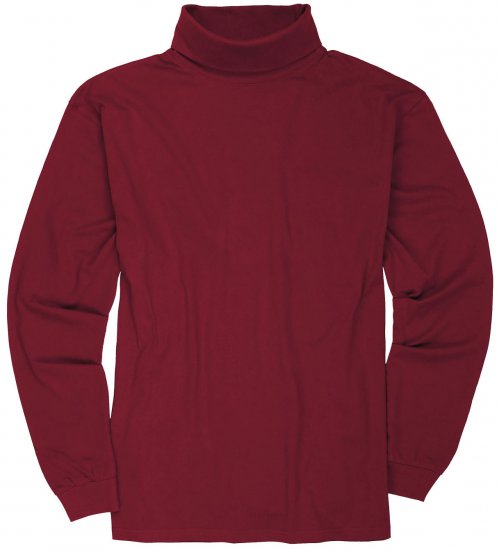 Adamo Fabio Comfort fit Turtleneck Long sleeve T-shirt Burgundy - Majice Kratkih Rukava - Muške Majice Kratkih Rukava Veliki Brojevi 