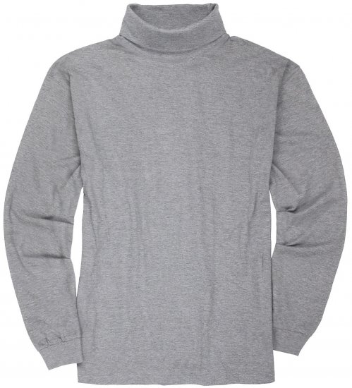 Adamo Fabio Comfort fit Turtleneck Long sleeve T-shirt Grey - Majice Kratkih Rukava - Muške Majice Kratkih Rukava Veliki Brojevi 