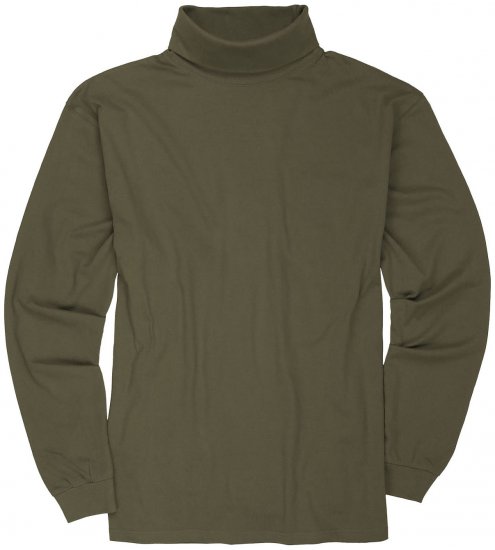 Adamo Fabio Comfort fit Turtleneck Long sleeve T-shirt Khaki - Majice Kratkih Rukava - Muške Majice Kratkih Rukava Veliki Brojevi 