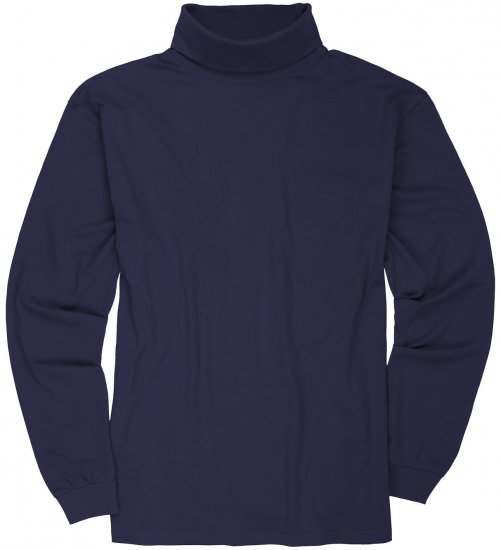 Adamo Fabio Comfort fit Turtleneck Long sleeve T-shirt Navy - Majice Kratkih Rukava - Muške Majice Kratkih Rukava Veliki Brojevi 
