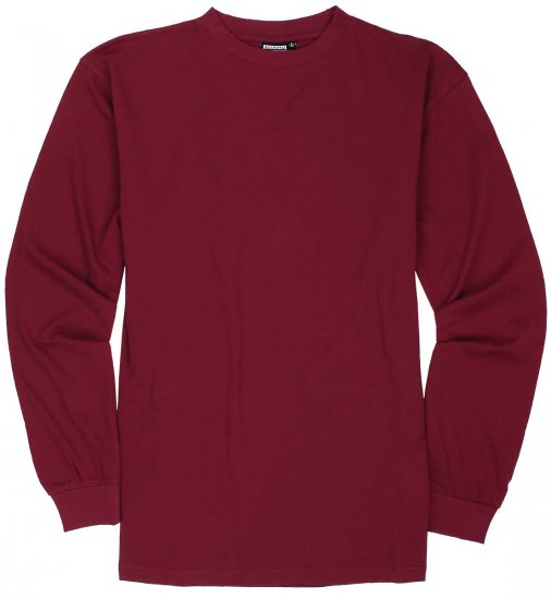 Adamo Floyd Comfort fit Long sleeve T-shirt Burgundy - Majice Kratkih Rukava - Muške Majice Kratkih Rukava Veliki Brojevi 